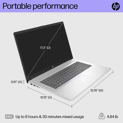 HP Laptop 17 with Intel Core i7-1355U | 17.3 Inch FHD Display | 16 GB DDR4 RAM | 1 TB SSD